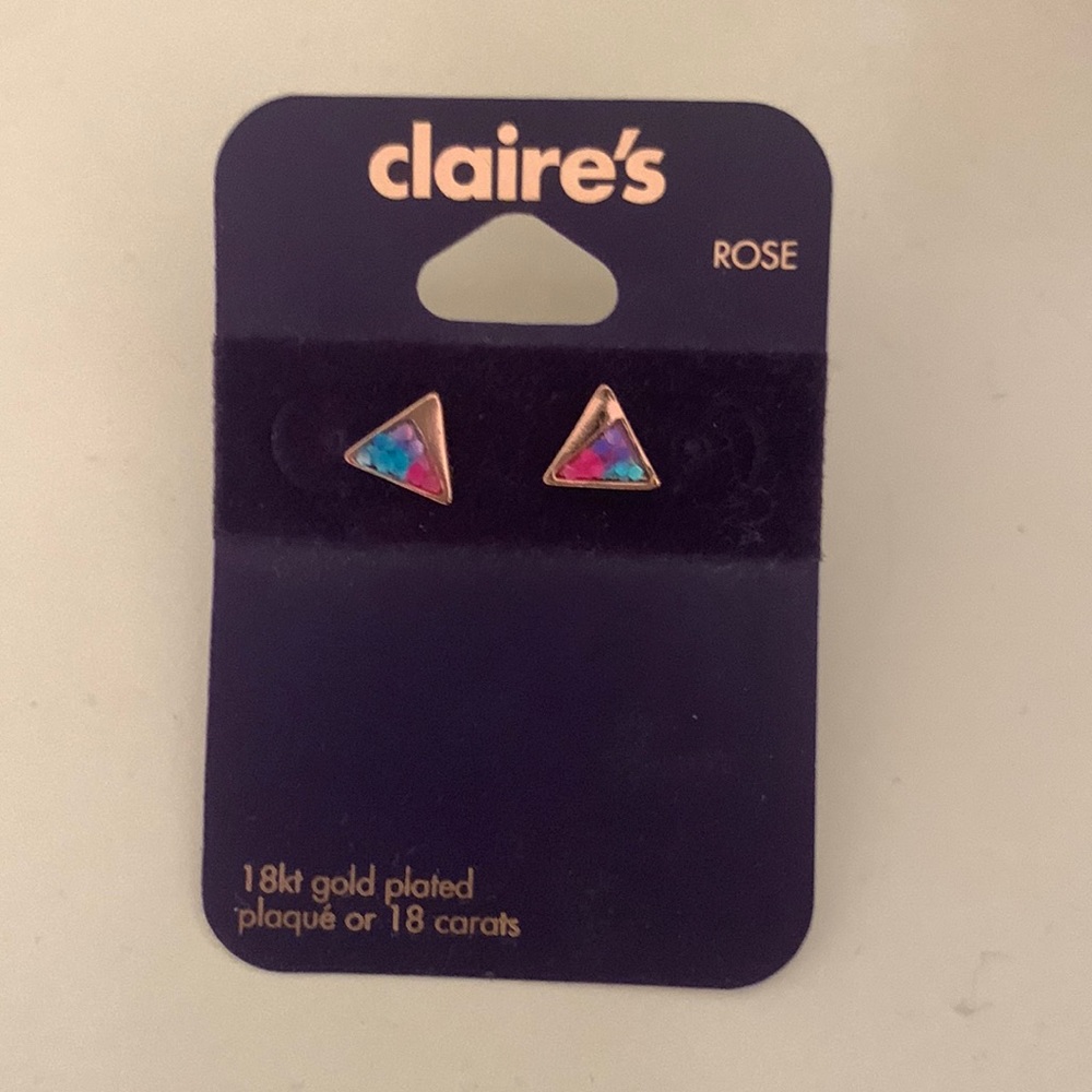 Never worn Multicolor Rose Claire’s studs